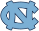 North Carolina Tar Heels logo featuring the interlocked letters 'NC' in light blue.