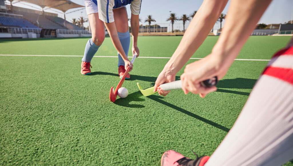 Hockey players working on Eye-Hand Foot Coordination